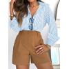 imagesiliteelon Striped Button Down Shirts for Women Dress Shirts Long Sleeve Casual Collared Office Work Shirt with PocketBlue