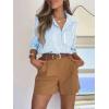 imagesiliteelon Striped Button Down Shirts for Women Dress Shirts Long Sleeve Casual Collared Office Work Shirt with PocketBlue