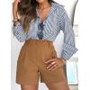 imagesiliteelon Striped Button Down Shirts for Women Dress Shirts Long Sleeve Casual Collared Office Work Shirt with PocketDark Blue
