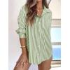 imagesiliteelon Striped Button Down Shirts for Women Dress Shirts Long Sleeve Casual Collared Office Work Shirt with PocketGrass Green