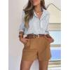 imagesiliteelon Striped Button Down Shirts for Women Dress Shirts Long Sleeve Casual Collared Office Work Shirt with PocketGray