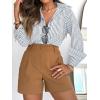 imagesiliteelon Striped Button Down Shirts for Women Dress Shirts Long Sleeve Casual Collared Office Work Shirt with PocketGray