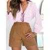 imagesiliteelon Striped Button Down Shirts for Women Dress Shirts Long Sleeve Casual Collared Office Work Shirt with PocketPink
