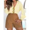 imagesiliteelon Striped Button Down Shirts for Women Dress Shirts Long Sleeve Casual Collared Office Work Shirt with PocketYellow