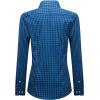 imagesiliteelon Womens Plaid Dress Shirts Long Sleeve Button Down WrinkleFree Stretch Solid Casual Work Office Blouse TopPlaid Blue  Black