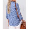 imagesiliteelon Womens Plaid Shirts Long Sleeve Button Down Dress Shirts Lightweight Casual Work Office Collared Blouse TopAll Blue Plaid