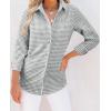imagesiliteelon Womens Plaid Shirts Long Sleeve Button Down Dress Shirts Lightweight Casual Work Office Collared Blouse TopGray Plaid