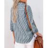 imagesiliteelon Womens Plaid Shirts Long Sleeve Button Down Dress Shirts Lightweight Casual Work Office Collared Blouse TopLight Gray Plaid