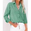 imagesiliteelon Womens Plaid Shirts Long Sleeve Button Down Dress Shirts Lightweight Casual Work Office Collared Blouse TopPink Plaid