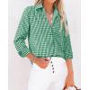 imagesiliteelon Womens Plaid Shirts Long Sleeve Button Down Dress Shirts Lightweight Casual Work Office Collared Blouse TopPink Plaid