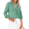 imagesiliteelon Womens Plaid Shirts Long Sleeve Button Down Dress Shirts Lightweight Casual Work Office Collared Blouse TopPink Plaid
