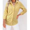 imagesiliteelon Womens Plaid Shirts Long Sleeve Button Down Dress Shirts Lightweight Casual Work Office Collared Blouse TopYellow Plaid