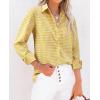 imagesiliteelon Womens Plaid Shirts Long Sleeve Button Down Dress Shirts Lightweight Casual Work Office Collared Blouse TopYellow Plaid