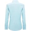 imagesiliteelon Womens Stripe Dress Shirts Long Sleeve Button Down WrinkleFree Stretch Solid Casual Work Office Blouse TopLake Blue Pinstripe