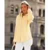 imagesiliteelon Button Down Shirts for Women Striped Long Sleeve Shirt Collared Office Work Blouses Tops with PocketBright Yellow