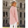 imagesiliteelon Button Down Shirts for Women Striped Long Sleeve Shirt Collared Office Work Blouses Tops with PocketDark Pink
