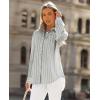 imagesiliteelon Button Down Shirts for Women Striped Long Sleeve Shirt Collared Office Work Blouses Tops with PocketGrey
