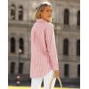 imagesiliteelon Button Down Shirts for Women Striped Long Sleeve Shirt Collared Office Work Blouses Tops with PocketPink