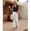 imagesiliteelon Linen Shirts for Women Button Down Shirts Sleeveless Cotton Collared V Neck Solid Tank Top Casual BlousesBlack