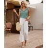 imagesiliteelon Linen Shirts for Women Button Down Shirts Sleeveless Cotton Collared V Neck Solid Tank Top Casual BlousesGreen