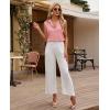 imagesiliteelon Linen Shirts for Women Button Down Shirts Sleeveless Cotton Collared V Neck Solid Tank Top Casual BlousesPink