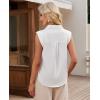 imagesiliteelon Linen Shirts for Women Button Down Shirts Sleeveless Cotton Collared V Neck Solid Tank Top Casual BlousesWhite