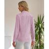 imagesiliteelon Striped Button Down Shirts for Women Dress Shirts Long Sleeve Collared Casual Office Work Blouses TopsPink