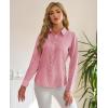 imagesiliteelon Striped Button Down Shirts for Women Dress Shirts Long Sleeve Collared Casual Office Work Blouses TopsRed