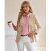 imagesiliteelon Striped Button Down Shirts for Women Dress Shirts Long Sleeve Collared Casual Office Work Blouses TopsRed