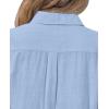 imagesiliteelon Womens Button Down Shirt Linen Button Up Shirts for Women Long Sleeve Summer Shirt Collared Blouse Linen TopsAll Blue