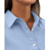 imagesiliteelon Womens Button Down Shirt Linen Button Up Shirts for Women Long Sleeve Summer Shirt Collared Blouse Linen TopsAll Blue