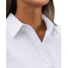 imagesiliteelon Womens Button Down Shirt Linen Button Up Shirts for Women Long Sleeve Summer Shirt Collared Blouse Linen TopsAll White