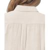 imagesiliteelon Womens Button Down Shirt Linen Button Up Shirts for Women Long Sleeve Summer Shirt Collared Blouse Linen TopsBeige