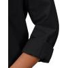 imagesiliteelon Womens Button Down Shirt Linen Button Up Shirts for Women Long Sleeve Summer Shirt Collared Blouse Linen TopsBlack