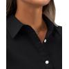 imagesiliteelon Womens Button Down Shirt Linen Button Up Shirts for Women Long Sleeve Summer Shirt Collared Blouse Linen TopsBlack