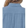 imagesiliteelon Womens Button Down Shirt Linen Button Up Shirts for Women Long Sleeve Summer Shirt Collared Blouse Linen TopsDenin Blue