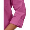 imagesiliteelon Womens Button Down Shirt Linen Button Up Shirts for Women Long Sleeve Summer Shirt Collared Blouse Linen TopsHot Pink