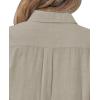 imagesiliteelon Womens Button Down Shirt Linen Button Up Shirts for Women Long Sleeve Summer Shirt Collared Blouse Linen TopsKhaki