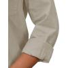 imagesiliteelon Womens Button Down Shirt Linen Button Up Shirts for Women Long Sleeve Summer Shirt Collared Blouse Linen TopsKhaki