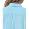 imagesiliteelon Womens Button Down Shirt Linen Button Up Shirts for Women Long Sleeve Summer Shirt Collared Blouse Linen TopsLake Blue