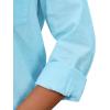 imagesiliteelon Womens Button Down Shirt Linen Button Up Shirts for Women Long Sleeve Summer Shirt Collared Blouse Linen TopsLake Blue