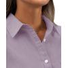 imagesiliteelon Womens Button Down Shirt Linen Button Up Shirts for Women Long Sleeve Summer Shirt Collared Blouse Linen TopsLavender