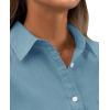 imagesiliteelon Womens Button Down Shirt Linen Button Up Shirts for Women Long Sleeve Summer Shirt Collared Blouse Linen TopsLight Gray