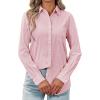 imagesiliteelon Womens Button Down Shirt Linen Button Up Shirts for Women Long Sleeve Summer Shirt Collared Blouse Linen TopsLight Pink