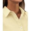 imagesiliteelon Womens Button Down Shirt Linen Button Up Shirts for Women Long Sleeve Summer Shirt Collared Blouse Linen TopsLight Yellow