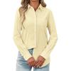 imagesiliteelon Womens Button Down Shirt Linen Button Up Shirts for Women Long Sleeve Summer Shirt Collared Blouse Linen TopsLight Yellow