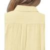 imagesiliteelon Womens Button Down Shirt Linen Button Up Shirts for Women Long Sleeve Summer Shirt Collared Blouse Linen TopsLight Yellow