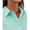 imagesiliteelon Womens Button Down Shirt Linen Button Up Shirts for Women Long Sleeve Summer Shirt Collared Blouse Linen TopsMint Green