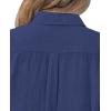 imagesiliteelon Womens Button Down Shirt Linen Button Up Shirts for Women Long Sleeve Summer Shirt Collared Blouse Linen TopsNavy Blue
