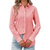imagesiliteelon Womens Button Down Shirt Linen Button Up Shirts for Women Long Sleeve Summer Shirt Collared Blouse Linen TopsPeach
